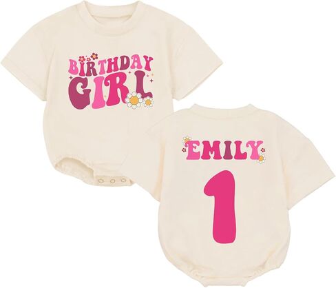Personalized Pink Coquette Bow It'S My Birthday Bubble Romper, 1St Birthday Girl Outfit, One Year Old in Saudi Arabia