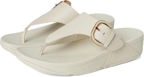 FITFLOP للسيدات Lulu Resin-Buckle Leather Leather Tee-Post Sandals Wedge in Kuwait