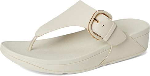 FITFLOP للسيدات Lulu Resin-Buckle Leather Leather Tee-Post Sandals Wedge in Kuwait