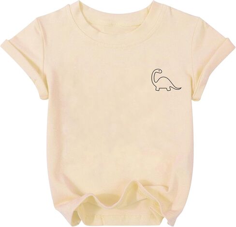 Dinosaur Graphic Dorts Tshirts for Toddler Boys Girls Dino Crewneck Shirt Kids 1-7 Years in Saudi Arabia