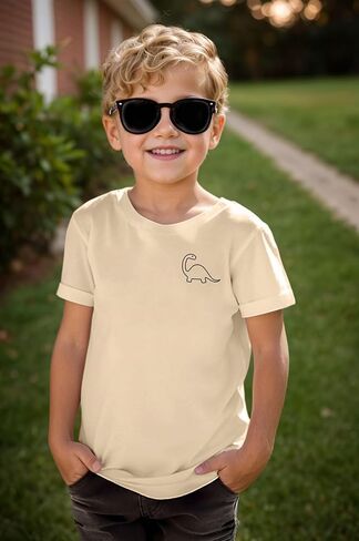 Dinosaur Graphic Dorts Tshirts for Toddler Boys Girls Dino Crewneck Shirt Kids 1-7 Years in Saudi Arabia