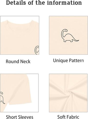 Dinosaur Graphic Dorts Tshirts for Toddler Boys Girls Dino Crewneck Shirt Kids 1-7 Years in Saudi Arabia