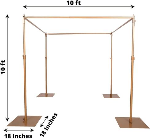Efavormart 10ft Adjustable 4-Post Circular Black Metal Wedding Event Arch Stand, Round Backdrop Canopy Frame Chuppah in Saudi Arabia