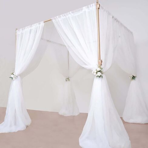Efavormart 10ft Adjustable 4-Post Circular Black Metal Wedding Event Arch Stand, Round Backdrop Canopy Frame Chuppah in Saudi Arabia