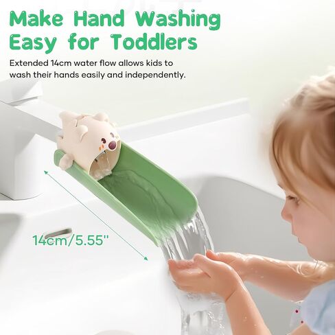 2 Pack Faucet Extender for Toddlers, PANIMOSI Kids Sink Extender for Bathroom, Kitchen, BPA Free, Baby Hand Washing Water Spout Extender Fits Standard and Gooseneck Faucet in Saudi Arabia