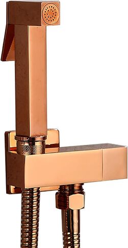 Handheld Bidet Sprayer for Toilet with Single Cold Water, Wall Mounted Toilet Bidet Sprayer Kit Brass Bathroom Cloth Diaper Sprayer Set for Personal Hygiene,Gold(Rose Gold) in Kuwait