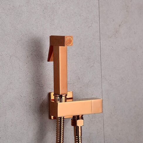 Handheld Bidet Sprayer for Toilet with Single Cold Water, Wall Mounted Toilet Bidet Sprayer Kit Brass Bathroom Cloth Diaper Sprayer Set for Personal Hygiene,Gold(Rose Gold) in Kuwait