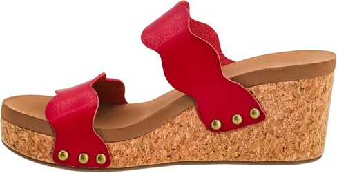 Corkys Footwear Womens Obviously Wedge - Featuring a 2.5-Inch Heel, 2 Wavy Straps, And Corkys Signature Soft EVA Insoles For All-Day Comfort and Wear - Chic and Trendy in Saudi Arabia