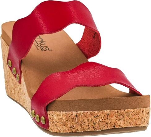 Corkys Footwear Womens Obviously Wedge - Featuring a 2.5-Inch Heel, 2 Wavy Straps, And Corkys Signature Soft EVA Insoles For All-Day Comfort and Wear - Chic and Trendy in Saudi Arabia