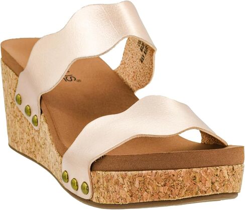 Corkys Footwear Womens Obviously Wedge - Featuring a 2.5-Inch Heel, 2 Wavy Straps, And Corkys Signature Soft EVA Insoles For All-Day Comfort and Wear - Chic and Trendy in Saudi Arabia