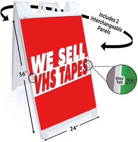 We Sell VHS Tapes (24" X 36") 4Mm Corrugated Plastic Panel, Graphics Applied to 1 Side (Pk of 2) in Saudi Arabia