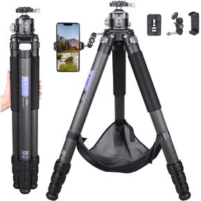 40mm Tube Heavy Duty Carbon Fiber Tripod CT90C with 52mm Ball Low Profile Tripod Head Kit Compact Lightweight Travel Camera Stand with Arca 360° Panoramic Ball Head for DSLR Video Camera Max Load 40kg
