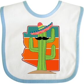 inktastic Arizona Retro Sunset Funny Cactus Baby Bib