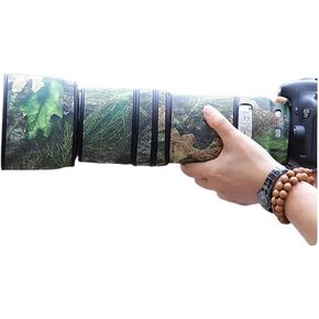 CHASING BIRDS Camouflage Waterproof Lens Coat for Canon EF 100-400mm F4.5-5.6 L is USM Rainproof Lens Protective Cover (Reed Camouflage, with Extender EF 1.4X III)