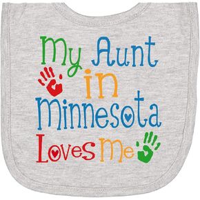 inktastic My Aunt in Minnesota Loves Me Newborn Bib