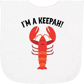 inktastic Lobster Funny Im a Keepah Baby Terry Cloth Bib
