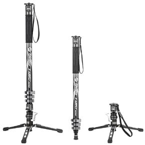 Fotopro 73-Inch Carbon Fiber Monopod with Feet, 3-in-1 Heavy Duty Stand for Canon, Nikon, & Sony Mirrorless & DSLR Cameras, Max Load 22 lbs, X-Airfly Mono Grey