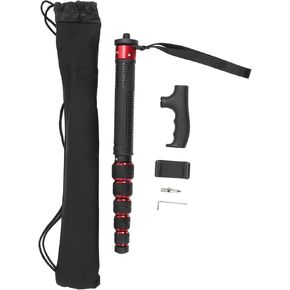 Aluminum Alloy Camera Monopod, Extendable 6 Sections Telescopic Monopod with Walking Stick Handle, 1/4in 3/8in Screw, Portable for Travel Photography, Load Capacity
