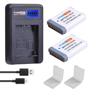 2 Pack NB-13L Battery + LCD USB Charger for Canon PowerShot G5X, G7X, G9X, G7 X, Mark II G9 X, SX620, SX720, SX730 HS