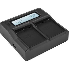 Dual Smart Charger with LCD Screen for Olympus BLH-1