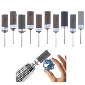 10pcs Mixed Sanding Drum Kit, 3/32 Inch Shank Sanding Drum for Drill, 180/240/320/400/600/800/1000/1200/1500/2000#, Rotary Tool Sanding Drums for Grinding and Polishing Metal, Wood, Stone, Jewelry
