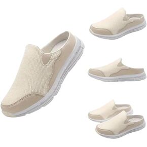 Women's Breathable Mesh Mule Sneakers, Casual Slip On Outdoor Shoes, Lightweight & Comfortable Shoes