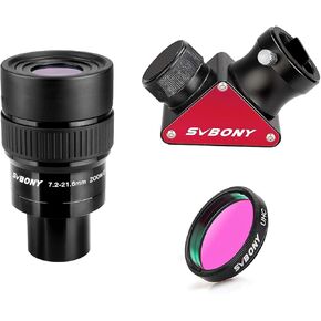 SVBONY SV191 Zoom Eyepiece Bundle with SVBONY SV188P Dielectric Mirror Star Diagonal and SVBONY Telescope Filter