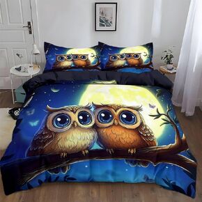 3PCS Creative Art Circle Duvet Cover California King Bedding Sets, White Comforter Quilt Cover, 2 Pillow Cases for Boys Girls Toddler Kids Bedding