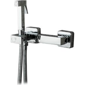 Faucets HandheldSprayer for Toilet, Chrome Baby Cloth Diaper Washer Set Brass Bathroom Sprayer Kit Wall Mounted BathroomFaucet with Anti Leaking Hose, Hot and Cold Water