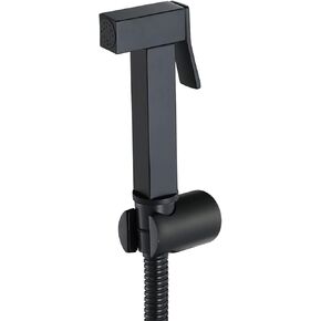 Handheld Bidet Sprayer for Toilet, Black Portable Cloth Diaper Sprayer Set Brass Bathroom Bidet Sprayer Kit with Holder for Personal Hygiene, Bathing Pet,PVC Hose(PVC Hose)