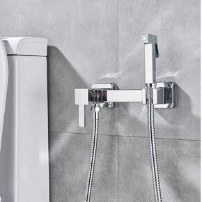 Bathroom Sink TapsFaucet Bright Chrome Handheld Toiletsprayer Set Self Cleaning Handfaucet Bathroom Hand Sprayer Shower Head