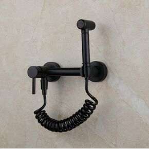 Matte BlackShower Faucet Solid BrassFaucet Mixer Hot & Cold Tap Toilet Shower Faucets