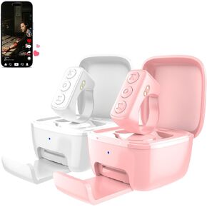 2-Pack TikTok Scrolling Ring with Phone Stand, Remote Control for TikTok/YouTube Shorts/Instagram Reels, Bluetooth Page Turner for iPad/Kindle App/iPhone/Android