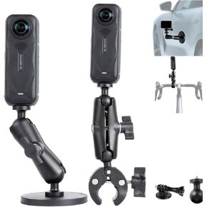 PellKing Motorcycle Handlebar Mount Car Mangetic Accessories Kit for Insta360 X5/X4/X3,88mm Magnetic Mount with 360 Degree Rotation,Ball Head Clamp Handlebar Clamp for Insta360 X5 and GoPro 13/12/11