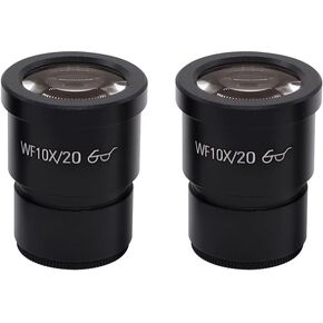 Microscope Kit 1 Pair WF 10X/20X Trinocular Stereo Microscope Eyepieces WF10X/20 WF20X/10 22mm Wide Field of View 30mm ​Mounting Size Microscope Lens Adapters (Color : WF10X 20)