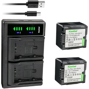 Kastar CGA-DU14 LTD2 USB Battery Charger Compatible with Panasonic VDR-D400, VDR-M30, VDR-M50, VDR-M53, VDR-M55, VDR-M70, VDR-M75, VDR-M95, NV-GS10, NV-GS17, NV-GS21, NV-GS22 Camera