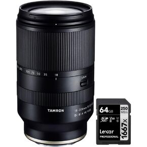 Tamron AFB061S-700 18-300mm F3.5-6.3 Di III-A VC VXD Lens for Sony E-Mount APS-C Mirrorless B061 Bundle with Lexar Professional SDHC/SDXC 1667x UHS-II 64GB Memory Card
