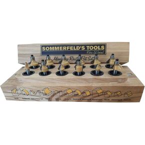 Sommerfeld Tools 12001 12 piece miniature woodworking router bit set 1/4 inch shank Ideal for small gift boxes, miniature furniture Jewelry boxes Doll house furniture