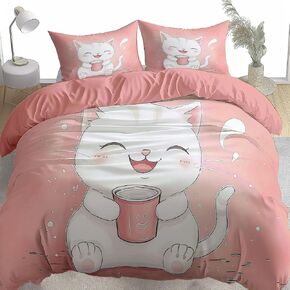 Toddler Duvet Cover 40 X 60 Inches - Cartoon Fox, Brushed Microfiber Reversible Comforter Cover, 2 Pieces Soft & Breathable Yellow Bedding Set with 1 Pillow Shams 20 X 30 Inches