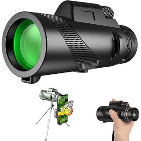 8x40 Monocular Telescope for Adults with Smartphone Adapter Tripod, High Power BAK-4 Prism & FMC Lens Monoculars for Bird Watching Camping Hiking Travel Scenery