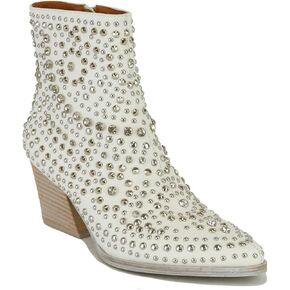 Women's Studded Ankle Boots Western Rhinestones Booties Cowgirl Boots Pointed Toe Boots Cowboy Boots