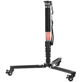 Sunwayfoto T1a20r + M3650C CF Monopod + Dolly ، حامل متداول الثقيلة ، عجلات Rubber من Aluminium Waboy W