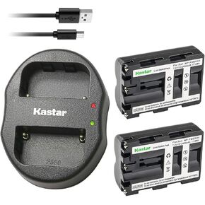 Kastar Battery X2 & Dual USB Charger for Sony NP-FM500H Alpha SLT A58 A57 A65 A77 A99 A77V A77II DSLR-A100 A200 A350 A450 A500 A550 A560 A700 A850 A900 Alpha a99 II CLM-V55 DSLR a100 a560 a580 a77II