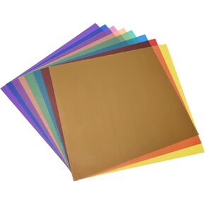 Andoer 11 Colors/Set Transparent Gel Light Filter 30 * 30cm/ 12 * 12in Coloured Overlays Tinted Correction Gels Light Filters Plastic Sheets for LED Light Studio Flash Strobe DJ Light