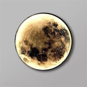 Dimmable l Sconce with Remote Control, Moon Design Art Deco l Lamp, Modern Black LED l Mounted Light, Indoor ng Lighting Fixture for Living Room Bedroom Bedside Corridor Nursery