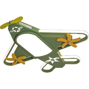 Desk Lamp Cartoon Airplane Ceiling Lamp Kids Ceiling with Light Modern Green Plane with Acrylic Shade Semi Flush Mount for Bedroom Nursery Playroom Kids Room（L24.8 W27.5）
