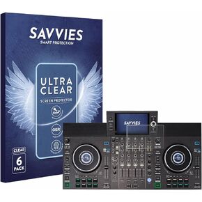 6 حزمة شاشة واقي متوافق مع Denon DJ SC Live 4 (Jog) Film Protection Clear