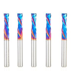 Amana Tool 46170-K-5 5-Pack CNC SC Spektra Extreme Tool Life Coated Compression Spiral 1/4 D x 7/8 CH x 1/4 SHK x 2-1/2 Inch Long 2 Flute Router Bits