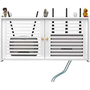 Router Shelf Wall Mount WiFi Router Storage Box, Bracket Wall Mount, Window-Shades Floating Wall Shelf, WiFi Storage Box, Power Strip Protector Hider