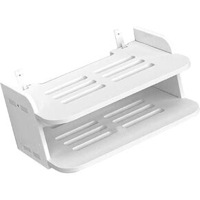 Pwshymi Router Shelf, Wall Mount Punch Storage Set Top Box Stand for Living Room Bedroom, Router Storage Shelf, Wall Mounted Router Shelf, Router Stand